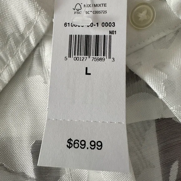 Sheer White Button-Up Blouse - Picture 4 of 5